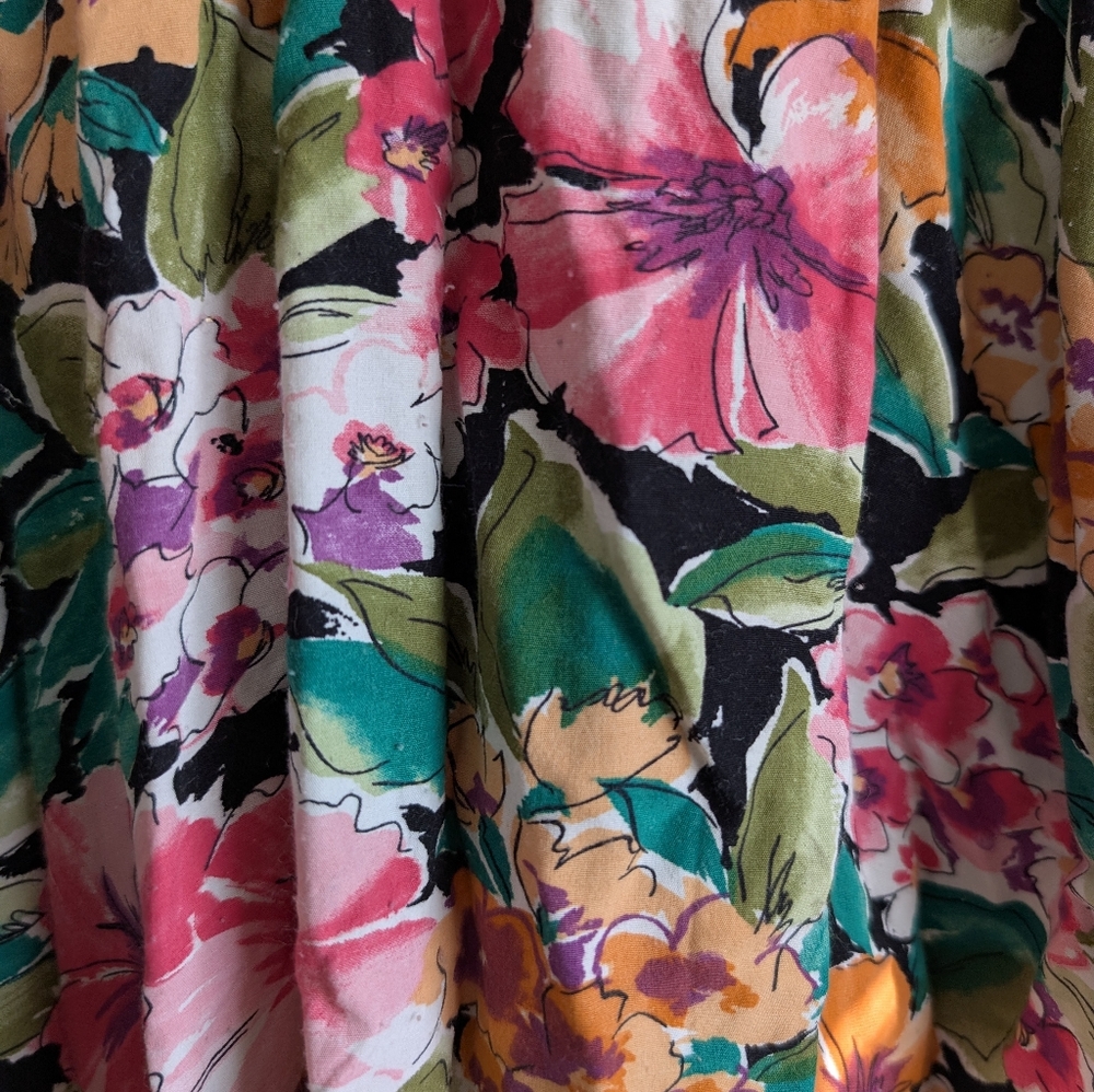 Vintage R.J. Stevens By Carol Escritor Sleeveless Floral Midi Dress Size 4 - Picture 3 of 9